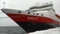 Postschiff M/S Nordlys am Kai von Ålesund