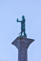 Trondheim - Torget - mit der Olav Tryggvason Säule, dem Wikinger Stadtgründer