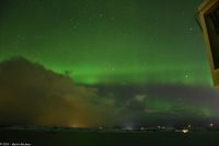 Nordlicht, Nordlys über dem Seegebiet der Folda kurz vor Rørvik im Vikna Archipel