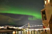 Nordlicht, Nordlys über dem Seegebiet der Folda kurz vor Rørvik im Vikna Archipel