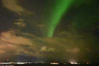 Nordlicht, Nordlys über dem Seegebiet der Folda kurz vor Rørvik im Vikna Archipel