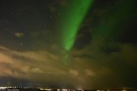 Nordlicht, Nordlys über dem Seegebiet der Folda kurz vor Rørvik im Vikna Archipel