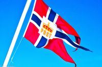 Postflagge des Postschiffes M/S Nordlys (Hurtigruten)