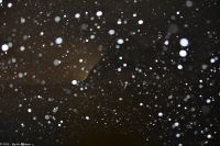 Ende der Polarlicht Show - Dichtes Schneetreiben