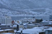 Tromsø - Blick zur M/S Nordlys (Bildmitte)