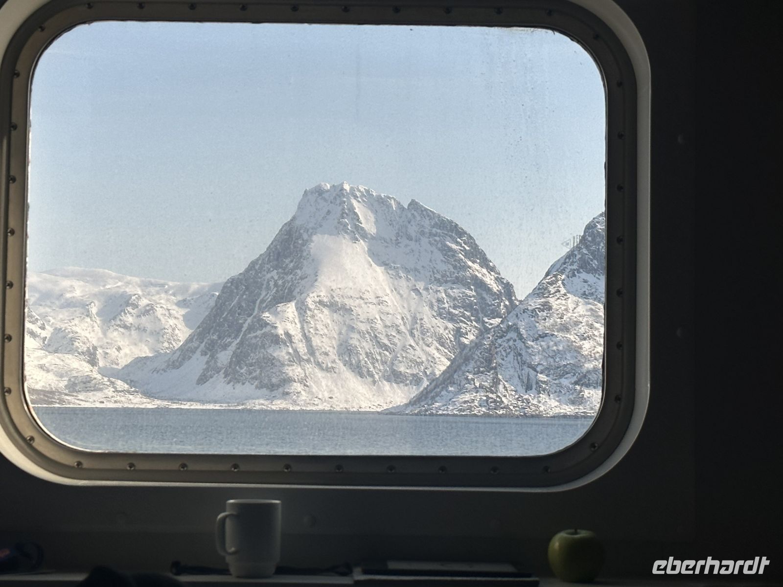 Hurtigruten Blick aus dem Kabinenfenster
