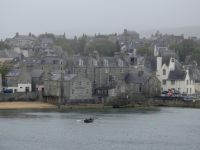 Stadtbild von Lerwick beim Anlegen der MS Spitsbergen