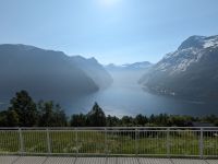 Blick über den Synnulfs- und den Geirangerfjord