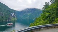 UNESCO Weltnaturerbe Geirangerfjord - nordgehendes Hurtigrutenschiff - M/S Polarlys