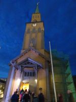 Tromso - hölzerner Dom zum Mitternachtskonzert