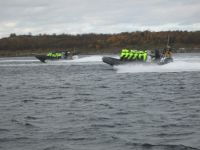 Rückfahrt vom Saltstraumen nach Bodø mit dem Festrumpf-Schlauchboot mit je 12 Personen plus Skipper