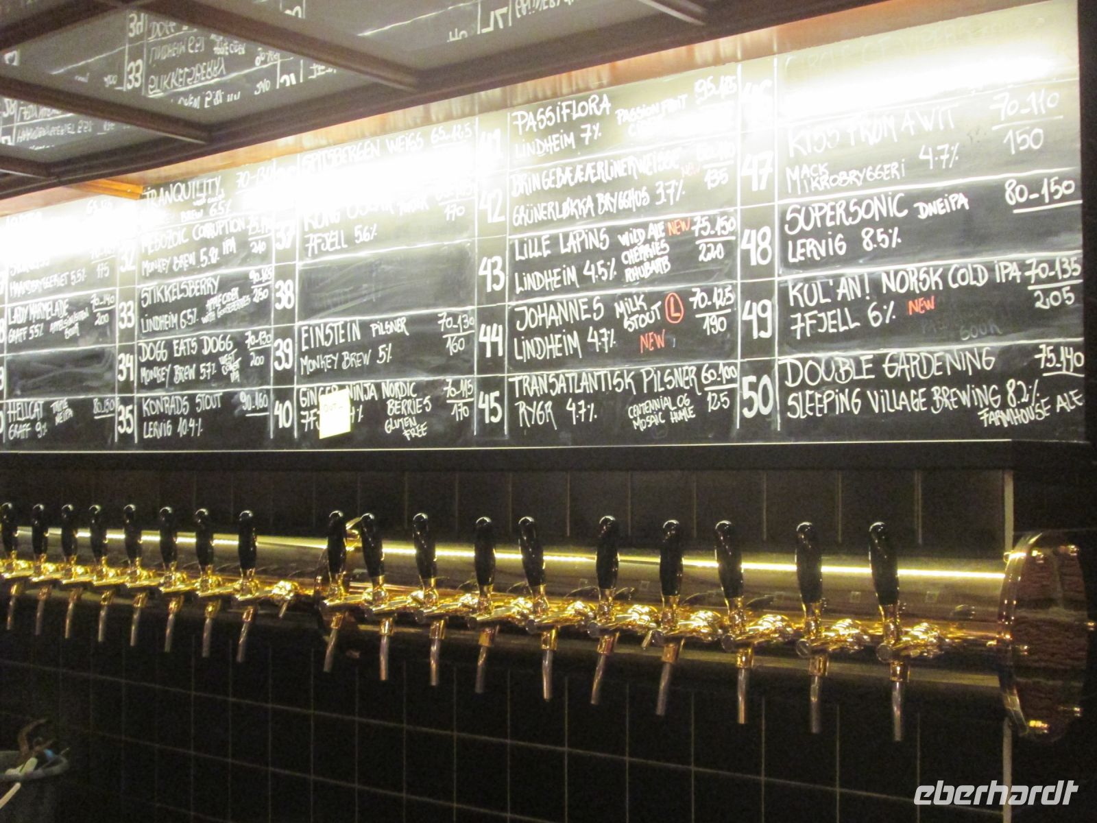 Zapfhähne und Biersorten in der Mack Bierbrauerei