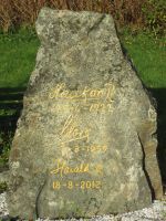 Königsstein mit den Königsnamen Haakon VII. , Olav V. und Harald V.