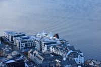Ålesund - Blick vom Hausberg Aksla - Unser Schiff