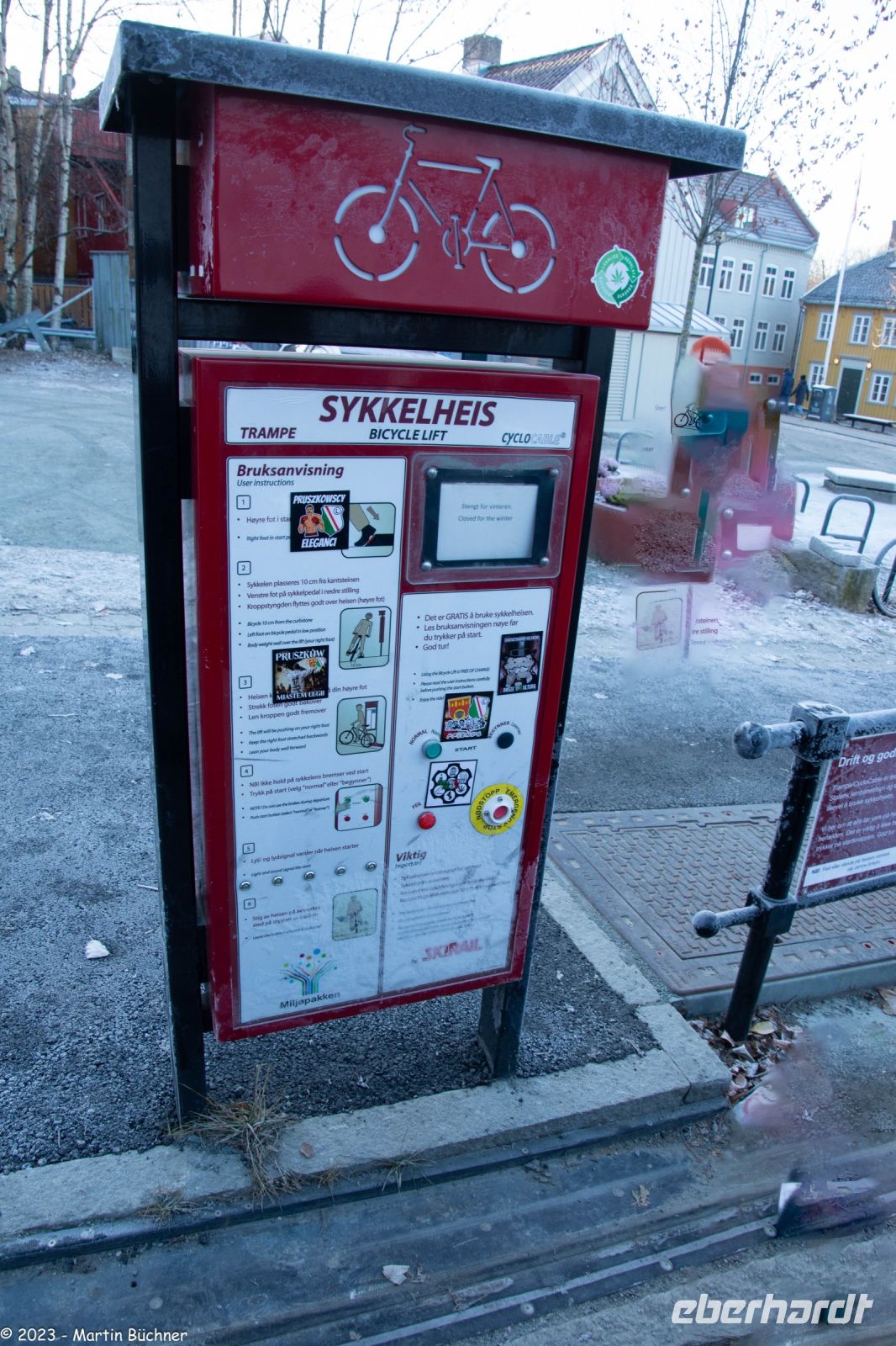 Trondheim - Sykkelheis - der Fahrradlift im Stadtteil Bakklandet