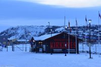 Kirkenes - geographischer Wendepunkt der Reise an der Russischen Grenze auf dem gleichen Längengrad wie St. Petersburg und Kairo