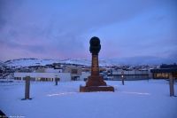 Hammerfest in der Polarnacht - UNESCO Weltkulturerbe Struve Meridian-Säule