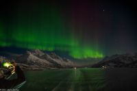 Polarlicht über im Raftsund zwischen Vesterålen und Lofoten