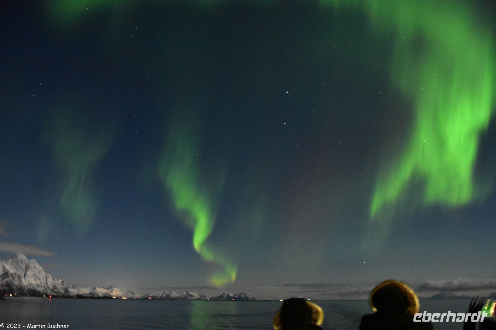 Polarlicht über den Lofoten und dem Vestfjord (Nordland)