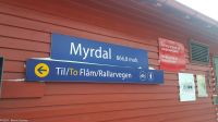 Myrdal (866 m) auf der Hardangervidda - Umsteigen von der Bergensbane in die Flåmsbane
