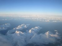 Blick aus der Vogelperspektive beim Anflug von Tromsø