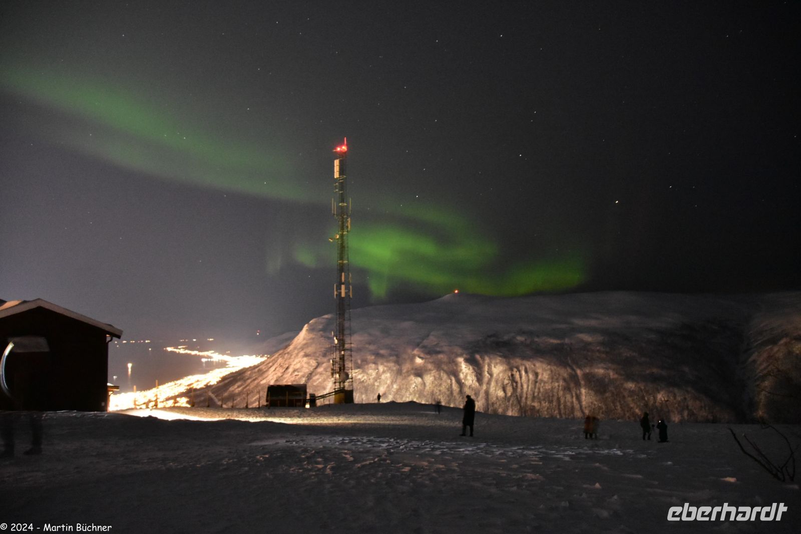 Polarlicht - Nordlicht - Aurora Borealis auf dem Hausberg Storsteinen (erreichbar mit dem Fjellheisen)