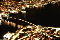 Von der Terrasse der Fjellstua auf dem Storsteinen - Blick auf Tromsø