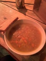 Pause nach der Husky-Hundeschlittenfahrt auf Kvaloya