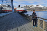 Reisebegleitung Ria am Hurtigruten Museum in Stokmarknes