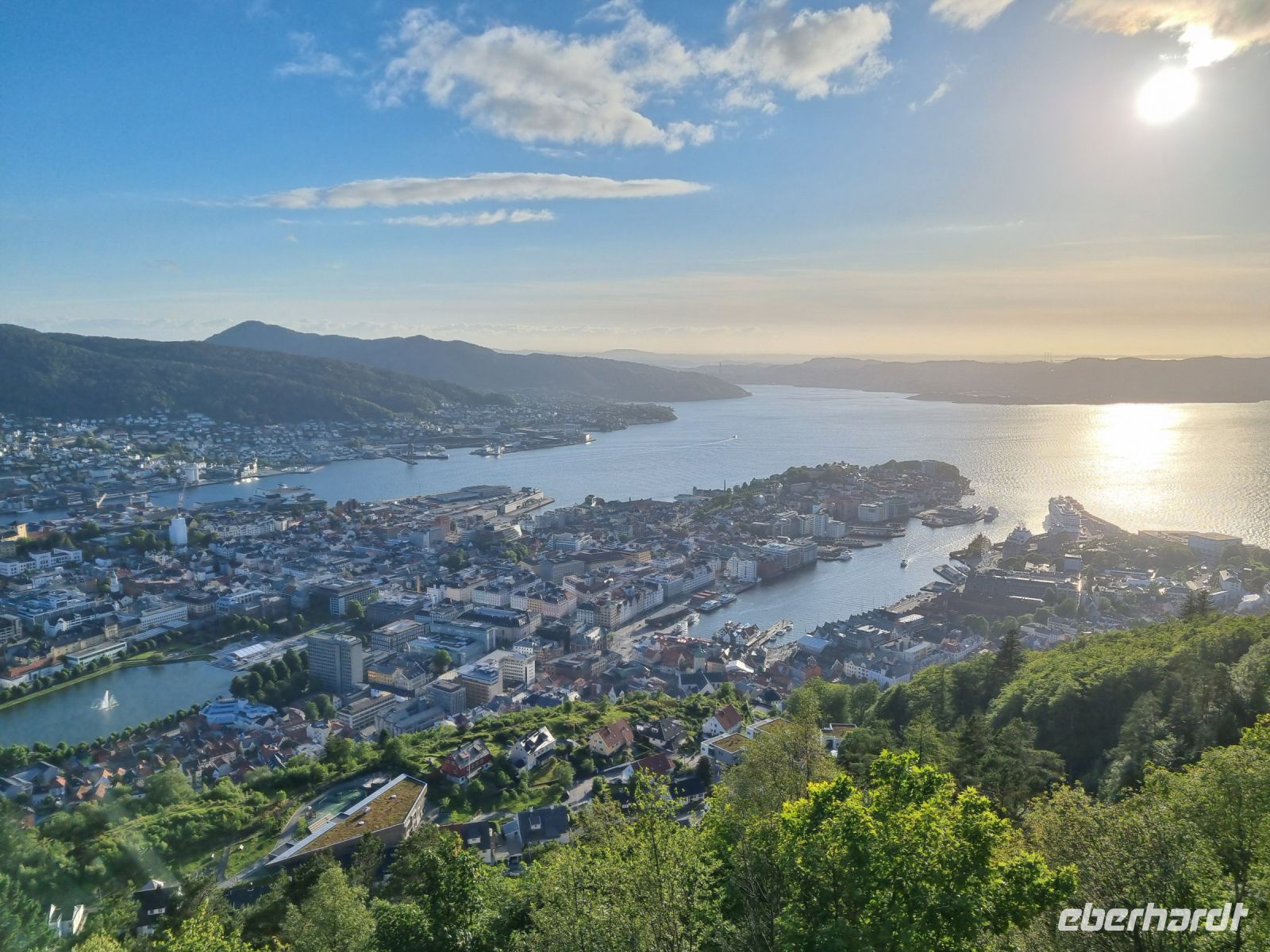 Bergen - Ausblick vom Hausberg Fløyen 