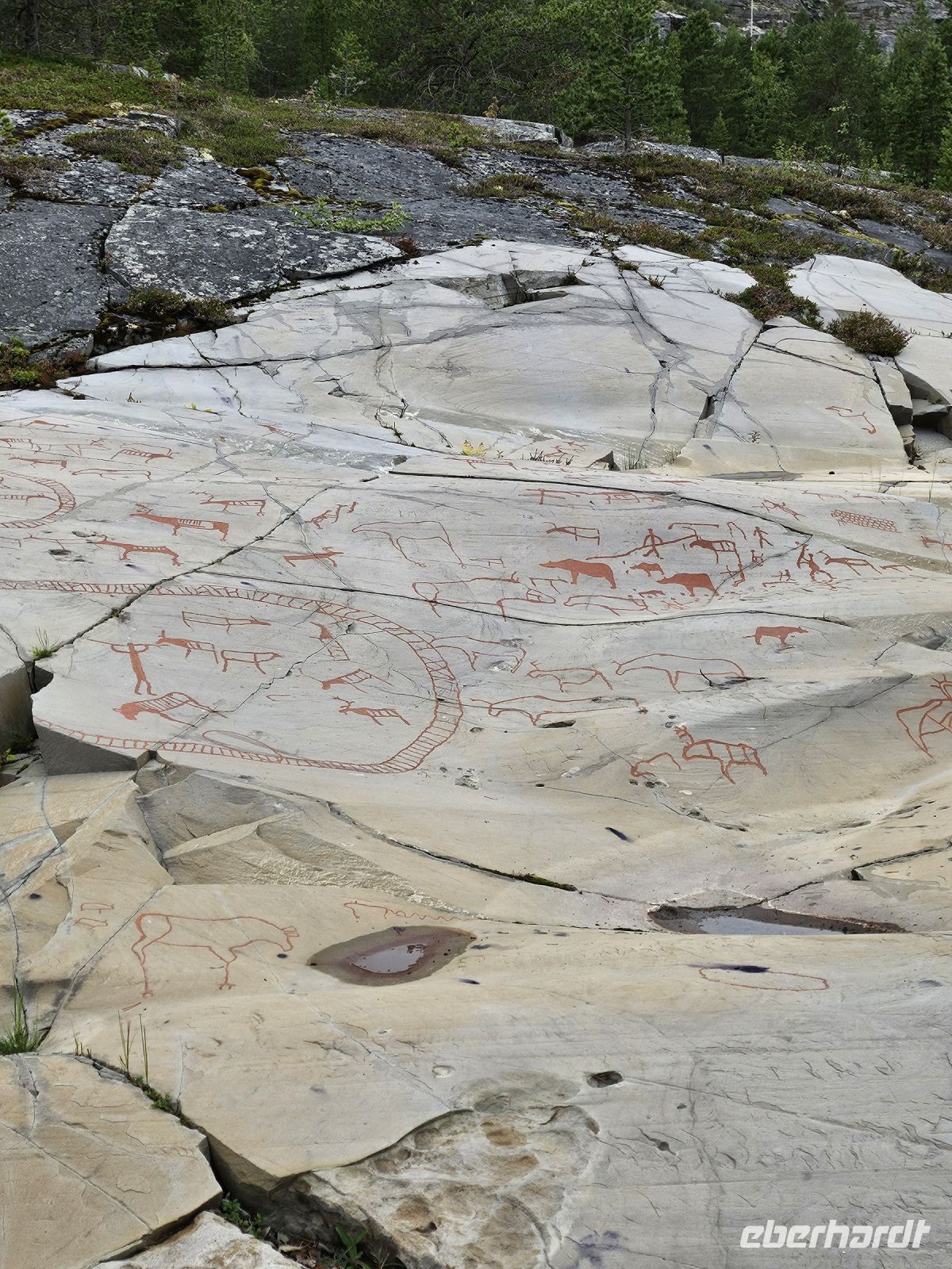 Felsritzungen in Hjemmeluft