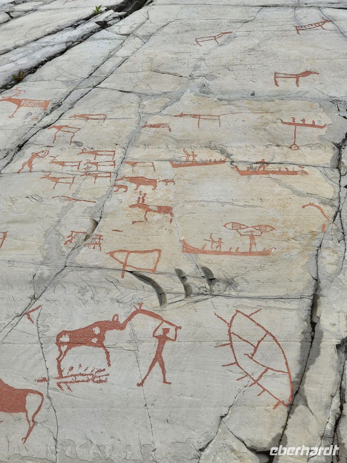 Felsritzungen in Hjemmeluft