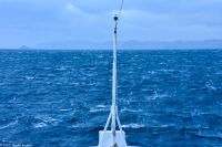 Europäisches Nordmeer im Sturm - erste Böen in Orkanstärke