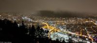 Ausblick vom Hausberg Fløyen auf Bergen