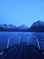 blaue Stunde im Fjord
