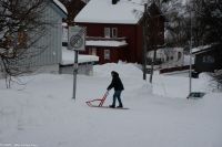 Tretschlittenfahrer in Kirkenes