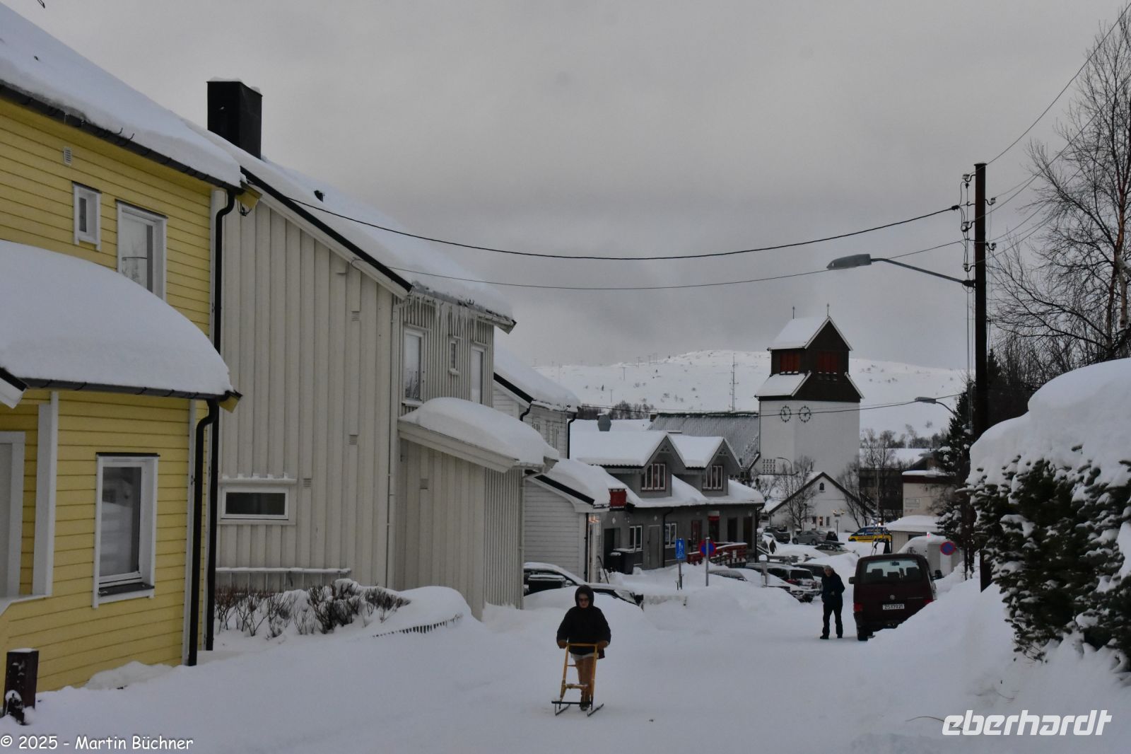 Tretschlittenfahrer in Kirkenes