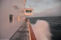 Hurtigruten MS Kong Harald plötzlich im Sturm