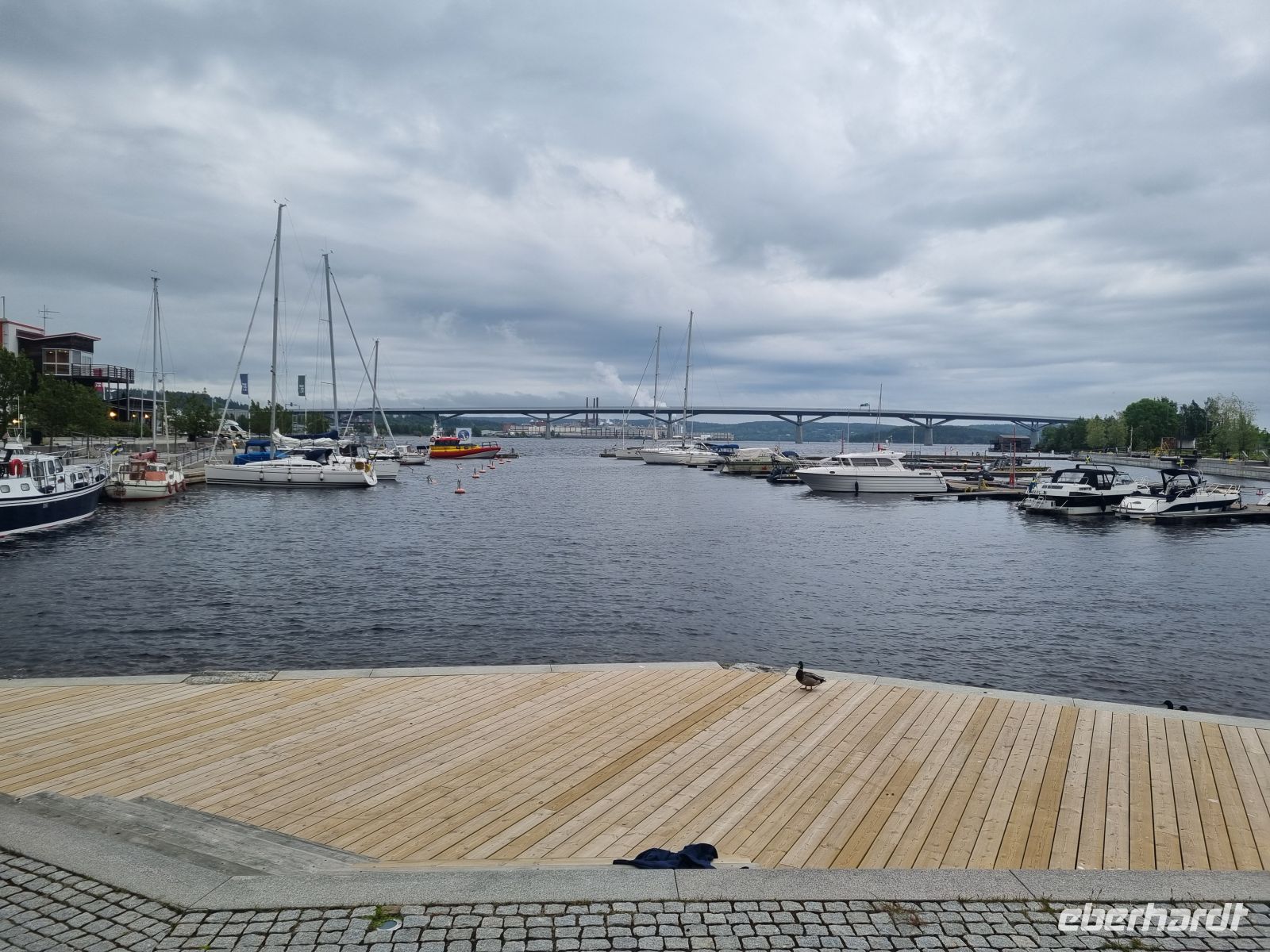 Sundsvall mit Blick auf die Sundsvall-Brücke