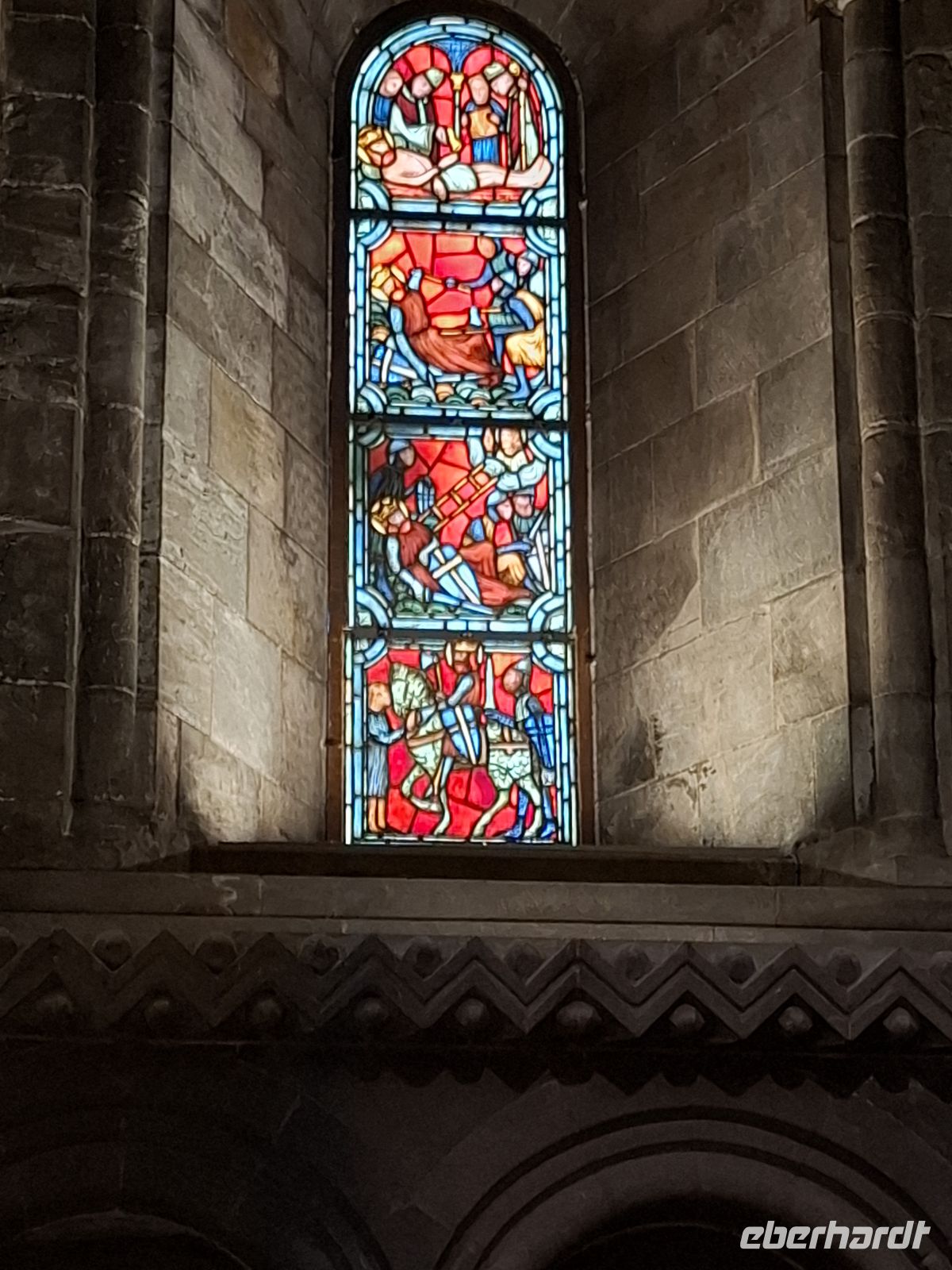 Geschichte des Heiligen Olaf im Olafsfenster des Nidarosdomes 