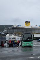 Ankunft am Hurtigruten Terminal in Bergen