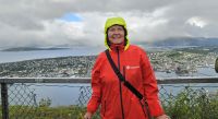 Reisebegleitung Ria auf dem Fjellheisen über Tromsö 