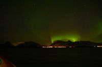 Polarlicht über dem Vestfjord und dem Lofoten Archipel