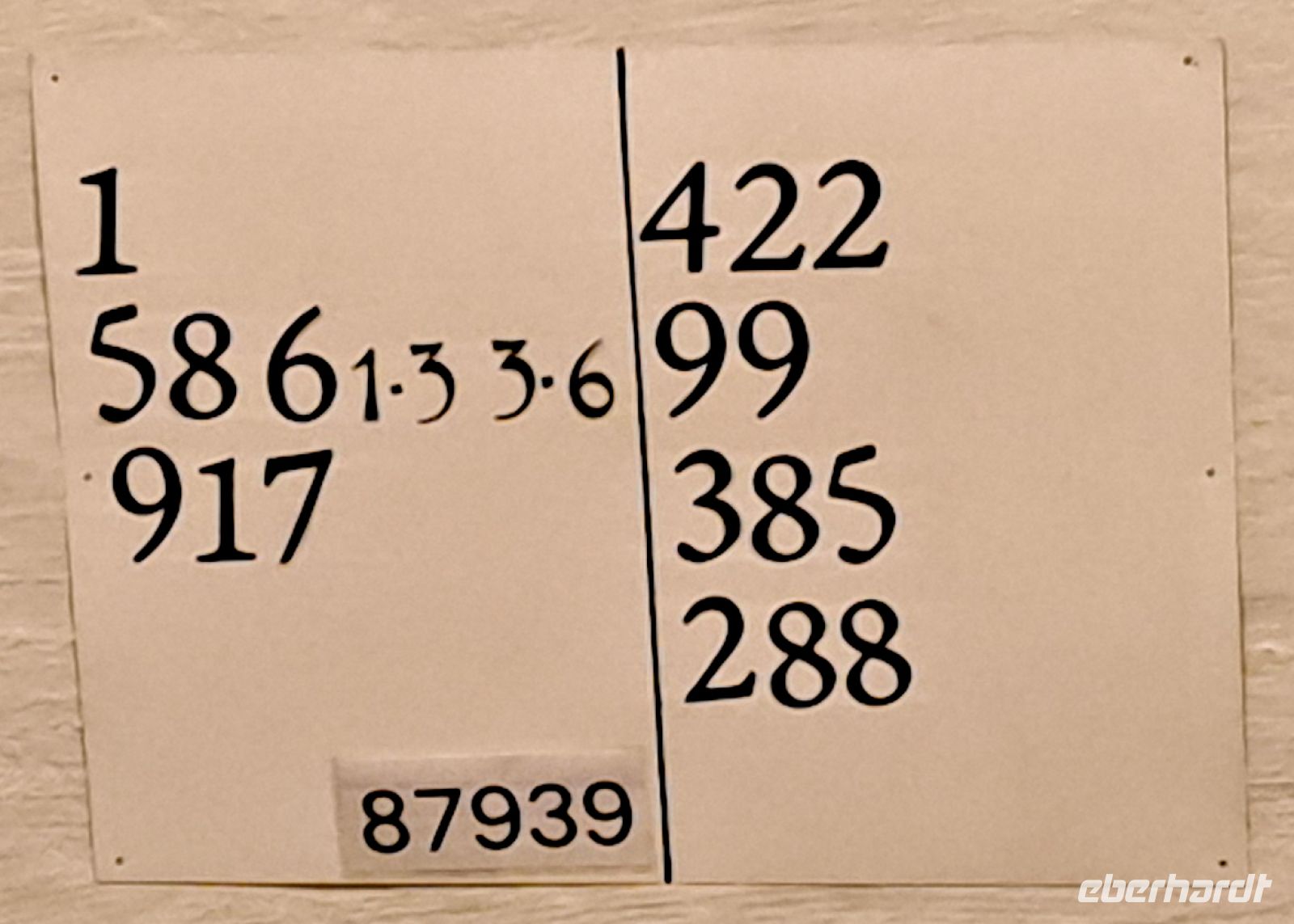 Tromsø - Ishavskatedralen - Eismeerkathedrale - Lieder-Angabe und Vipps-Nummer (unten) für digitale Spenden