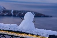 Schneemann vor Knviskjellodden