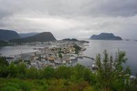 Blick vom Stadtberg Aksla auf Alesund