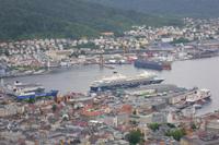 Blick vom Fløyen auf Bergen