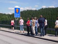 Grenze zu Norwegen auf alter Brücke