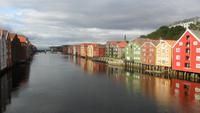 Speicherstadt Trondheim am Nid-Fluss