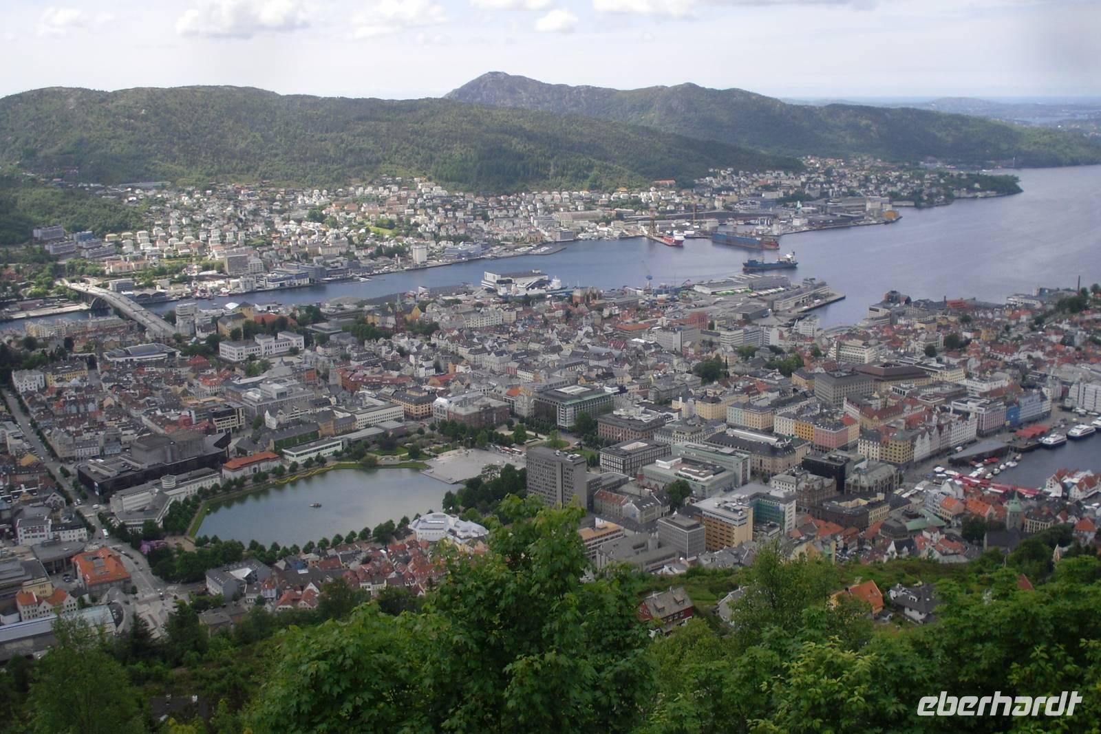 Ausblick vom Floyen auf Bergen